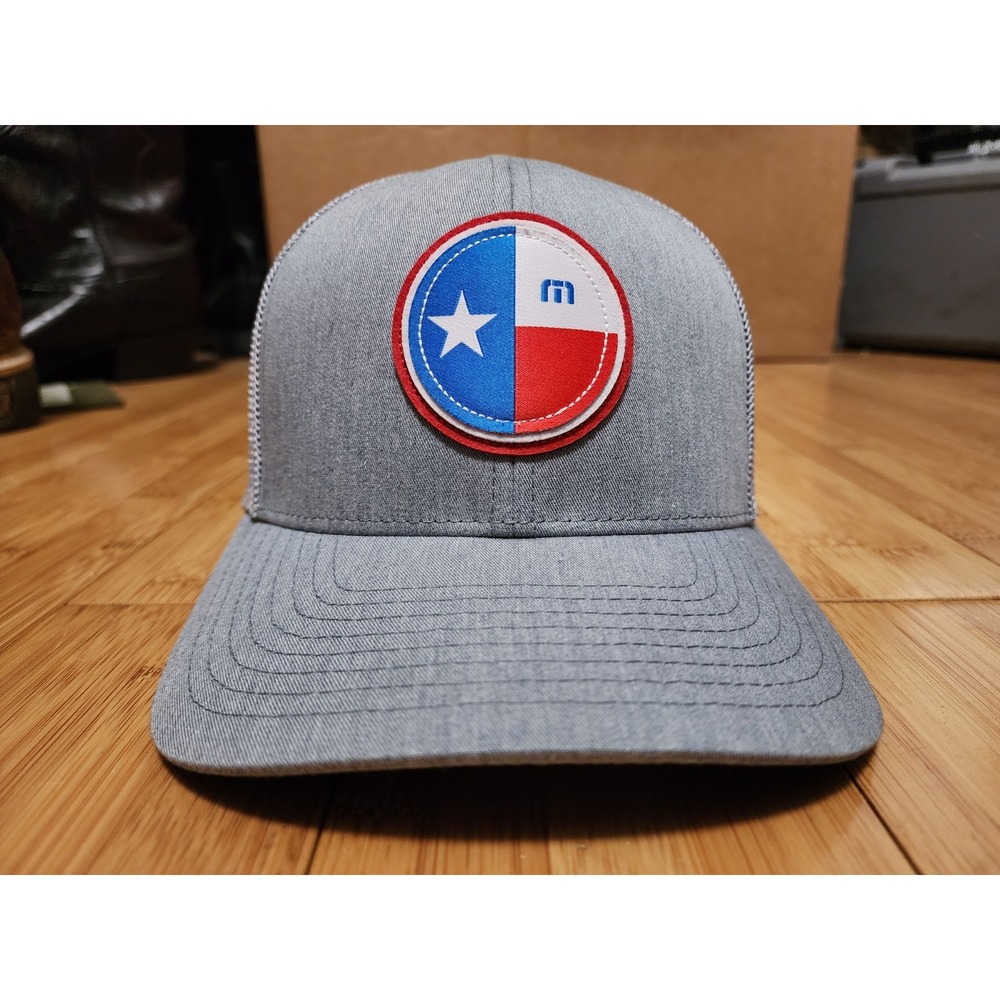 Travis Mathew Hat Cap Snapback Mens One Size Gray Mesh Trucker Texas Logo Casual